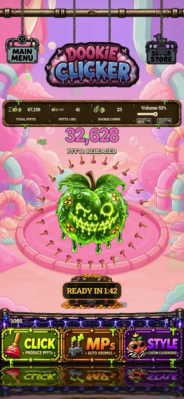 Dookie Clicker screenshot: Cotton Candy Land