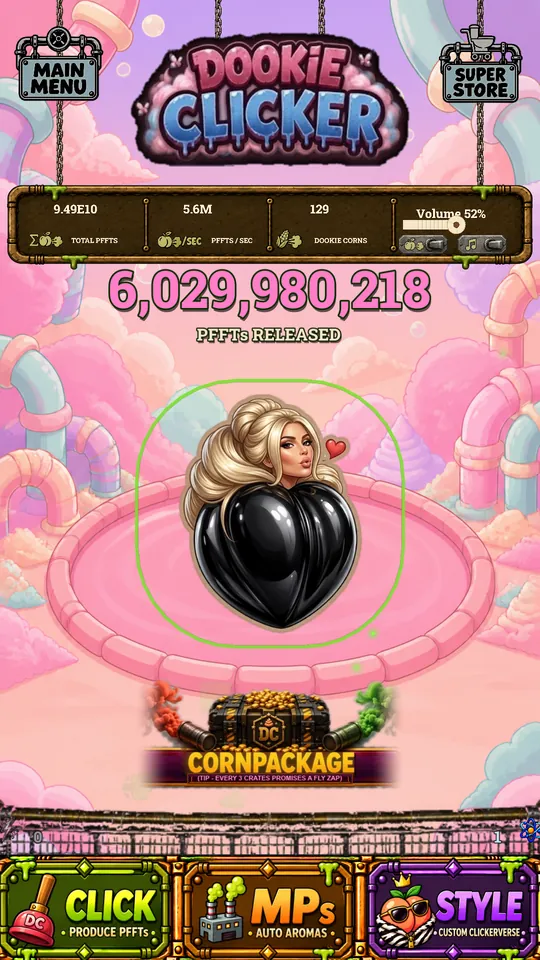 Black peach on the cotton-candy stage